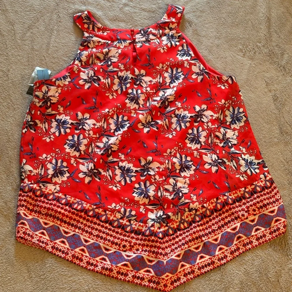 NWT Alyx Sleeveless Floral Red Purple Top Women’s Size XL - Picture 6 of 8